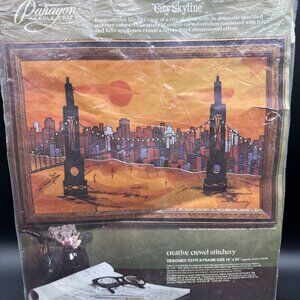 Vintage City Skyline Crewel Kit Embroidery Paragon 0634 Bridge Retro 70’s READ